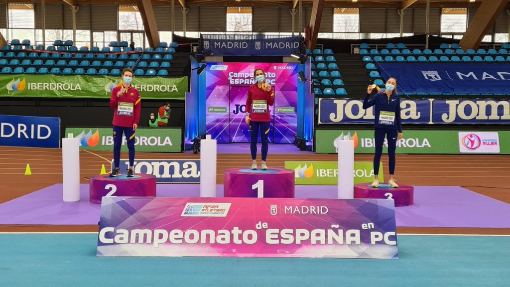 Podio de 3.000 Campeonato de España de Atletismo en pista cubierta