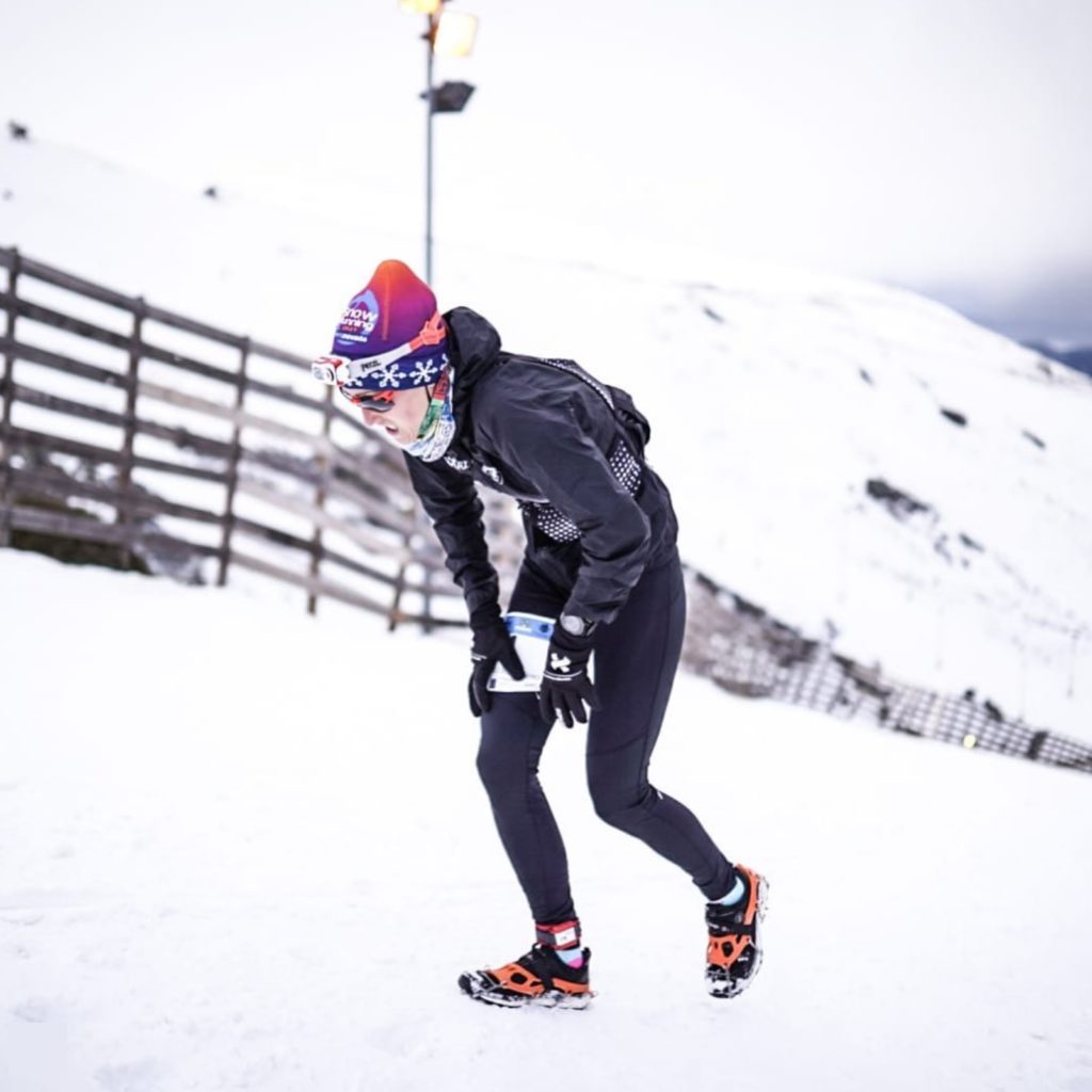 Virginia Pérez durante el Campeonato de España de Snowrunning en la Snow Running Sierra Nevada