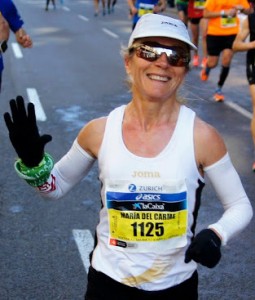 Mari Carmen Paredes durante una maratón